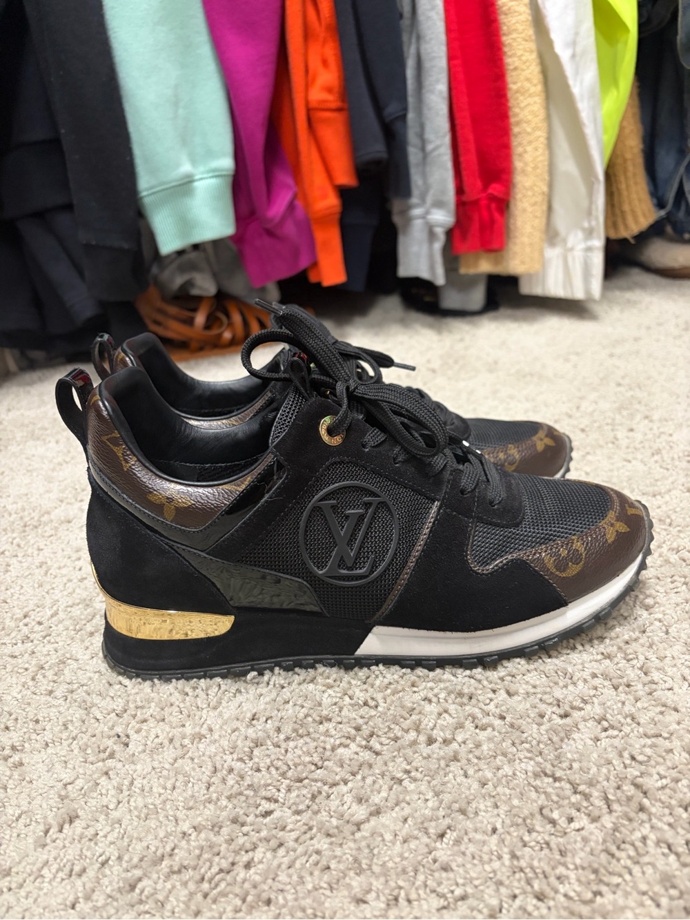 Louis Vuitton Black and Brown Monogram Trainer Sneakers